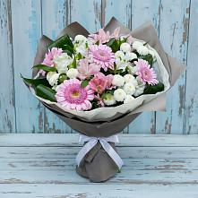 Букет цветов из:  Герберы, Альстромерии и Хризантемы #REPLACE_PRED# Певеке