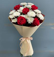 Букет цветов из:  Розы и Хризантемы в Певеке