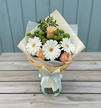 Букет цветов из:  Герберы, Розы и Хризантемы #REPLACE_PRED# Певеке