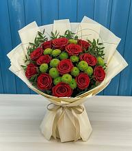 Букет цветов из:  Розы и Хризантемы в Певеке