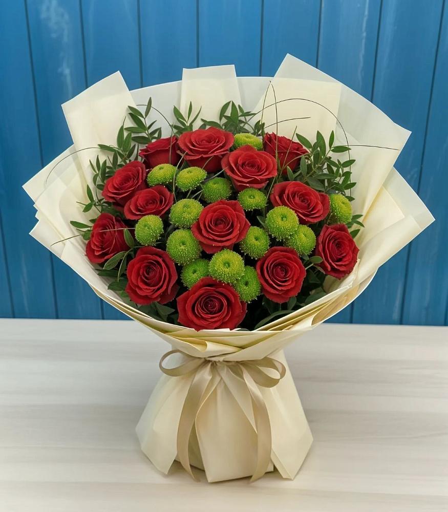 Букет цветов из: Розы и Хризантемы в Певеке