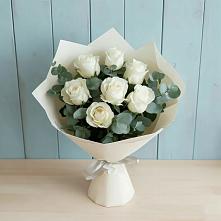 Букет Белые розы в Эвкалипте #REPLACE_PRED# Певеке